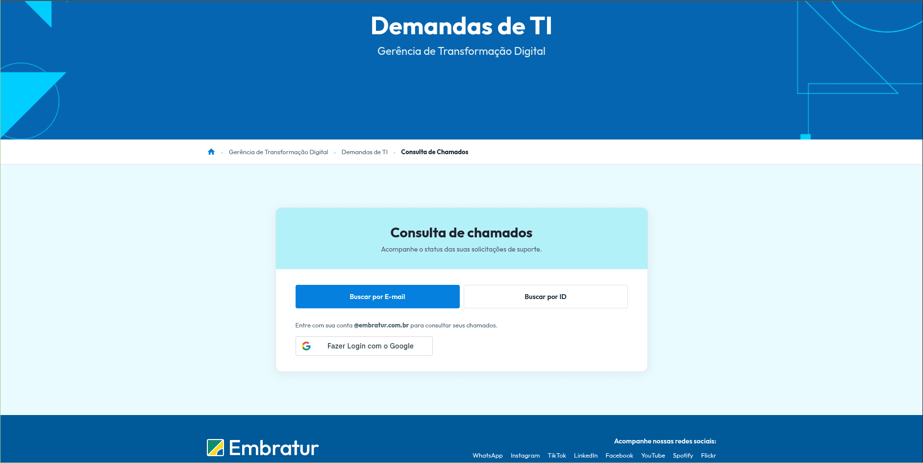 Portal de Chamados — consulta de chamados