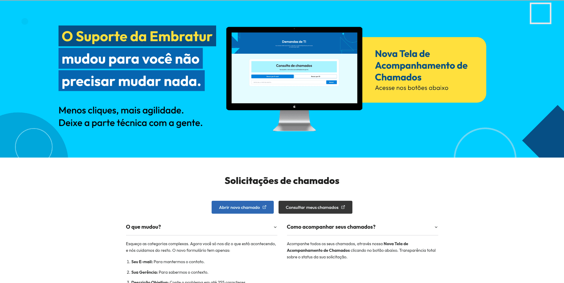 Portal de Chamados — página inicial